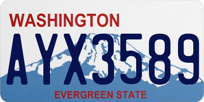 WA license plate AYX3589