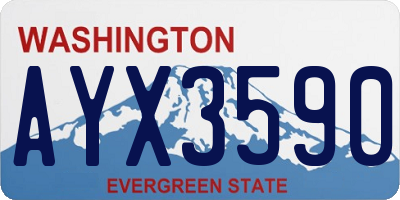 WA license plate AYX3590