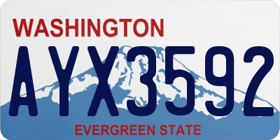 WA license plate AYX3592