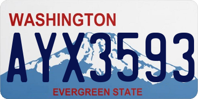 WA license plate AYX3593