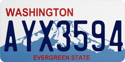 WA license plate AYX3594