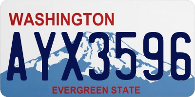 WA license plate AYX3596