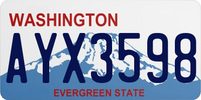 WA license plate AYX3598