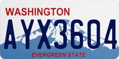 WA license plate AYX3604