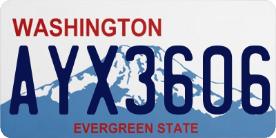 WA license plate AYX3606