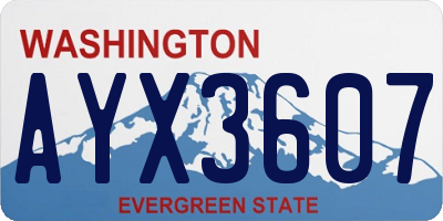 WA license plate AYX3607