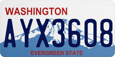 WA license plate AYX3608