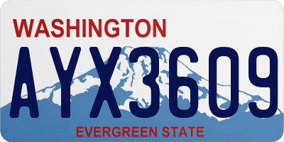 WA license plate AYX3609