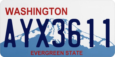 WA license plate AYX3611