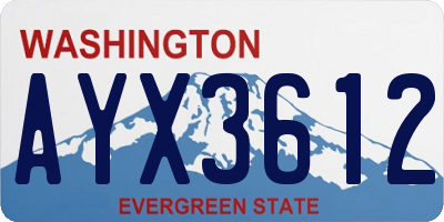 WA license plate AYX3612