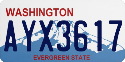 WA license plate AYX3617