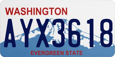 WA license plate AYX3618