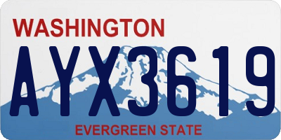 WA license plate AYX3619