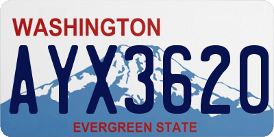 WA license plate AYX3620