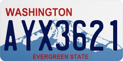 WA license plate AYX3621