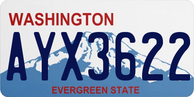 WA license plate AYX3622