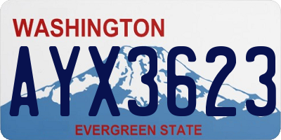 WA license plate AYX3623