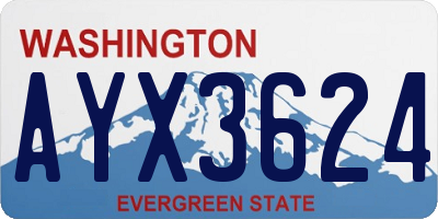 WA license plate AYX3624