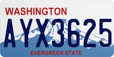 WA license plate AYX3625