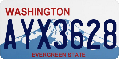 WA license plate AYX3628