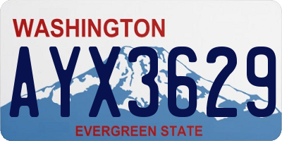 WA license plate AYX3629