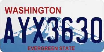 WA license plate AYX3630