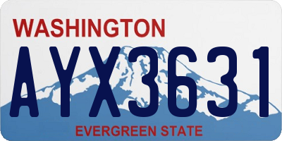 WA license plate AYX3631