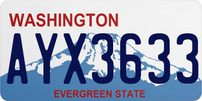 WA license plate AYX3633