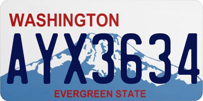 WA license plate AYX3634