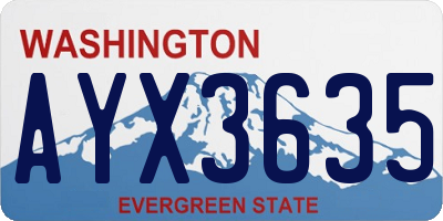 WA license plate AYX3635