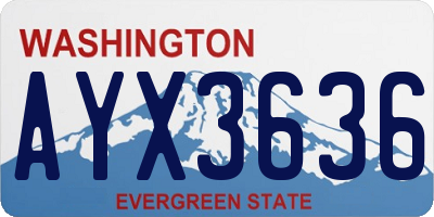 WA license plate AYX3636