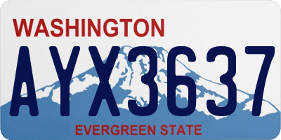 WA license plate AYX3637