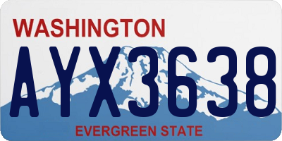 WA license plate AYX3638