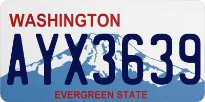 WA license plate AYX3639