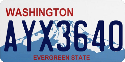 WA license plate AYX3640