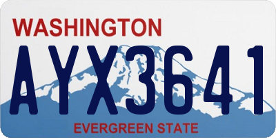 WA license plate AYX3641