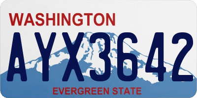 WA license plate AYX3642