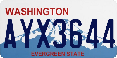 WA license plate AYX3644