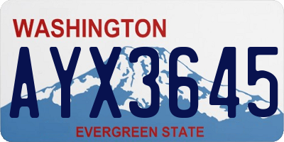 WA license plate AYX3645