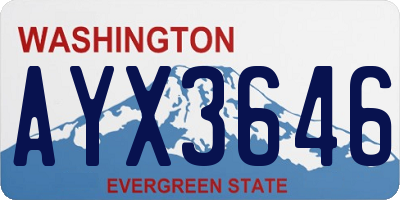 WA license plate AYX3646