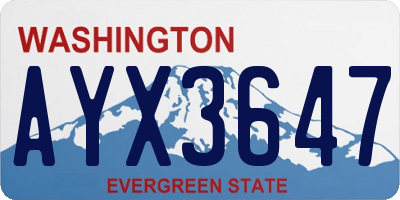 WA license plate AYX3647