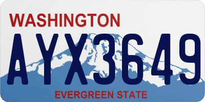 WA license plate AYX3649