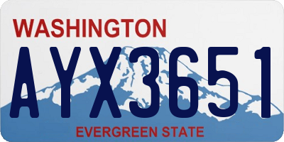 WA license plate AYX3651