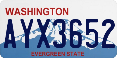 WA license plate AYX3652