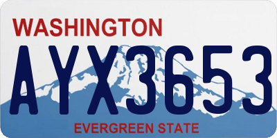 WA license plate AYX3653