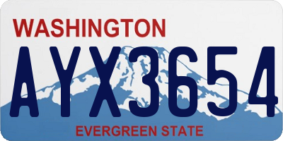 WA license plate AYX3654