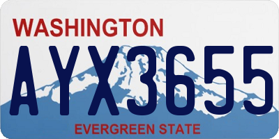 WA license plate AYX3655