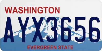 WA license plate AYX3656