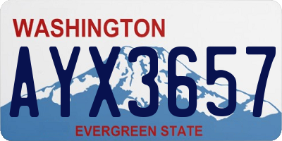 WA license plate AYX3657