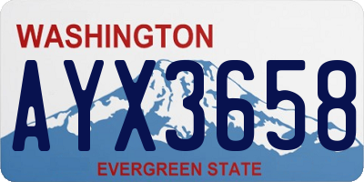 WA license plate AYX3658